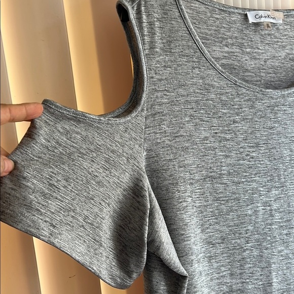 Calvin Klein Gray Cut Out Muscle Tee - Picture 3 of 5